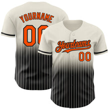 Load image into Gallery viewer, Custom Cream Pinstripe Orange-Black Authentic Fade Fashion Baseball Jersey