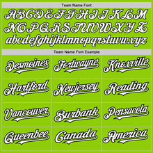 Load image into Gallery viewer, Custom Neon Green Pinstripe White-Black Authentic Fade Fashion Baseball Jersey