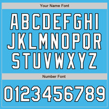 Load image into Gallery viewer, Custom Sky Blue Pinstripe White-Black Authentic Fade Fashion Baseball Jersey