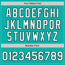 Load image into Gallery viewer, Custom Aqua Pinstripe White-Black Authentic Fade Fashion Baseball Jersey