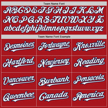 Load image into Gallery viewer, Custom Red Pinstripe White-Navy Authentic Fade Fashion Baseball Jersey