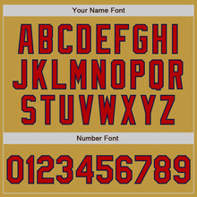 Load image into Gallery viewer, Custom Old Gold Pinstripe Red-Navy Authentic Fade Fashion Baseball Jersey