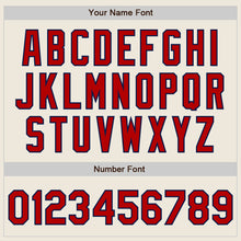 Load image into Gallery viewer, Custom Cream Pinstripe Red-Navy Authentic Fade Fashion Baseball Jersey