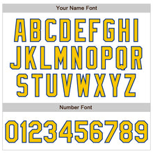 Load image into Gallery viewer, Custom White Pinstripe Yellow-Royal Authentic Fade Fashion Baseball Jersey