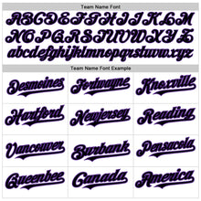 Load image into Gallery viewer, Custom White Pinstripe Black-Purple Authentic Fade Fashion Baseball Jersey