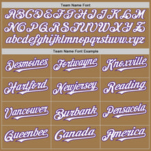 Load image into Gallery viewer, Custom Old Gold Pinstripe White-Purple Authentic Fade Fashion Baseball Jersey