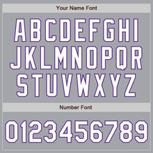 Load image into Gallery viewer, Custom Gray Pinstripe White-Purple Authentic Fade Fashion Baseball Jersey