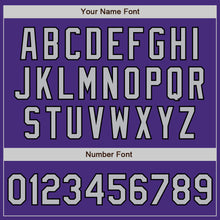 Load image into Gallery viewer, Custom Purple Pinstripe Gray-Black Authentic Fade Fashion Baseball Jersey