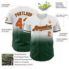 Load image into Gallery viewer, Custom White Pinstripe Orange-Green Authentic Fade Fashion Baseball Jersey