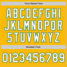 Load image into Gallery viewer, Custom Gold Pinstripe White-Kelly Green Authentic Fade Fashion Baseball Jersey