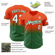 Load image into Gallery viewer, Custom Orange Pinstripe White-Kelly Green Authentic Fade Fashion Baseball Jersey