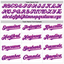Load image into Gallery viewer, Custom White Pinstripe Purple-Pink Authentic Fade Fashion Baseball Jersey