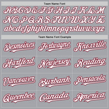 Load image into Gallery viewer, Custom Gray Pinstripe White-Crimson Authentic Fade Fashion Baseball Jersey