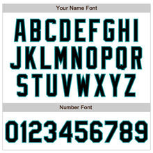 Load image into Gallery viewer, Custom White Pinstripe Black-Teal Authentic Fade Fashion Baseball Jersey