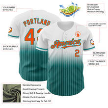 Load image into Gallery viewer, Custom White Pinstripe Orange-Teal Authentic Fade Fashion Baseball Jersey