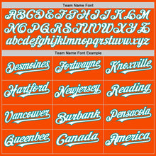 Load image into Gallery viewer, Custom Orange Pinstripe White-Teal Authentic Fade Fashion Baseball Jersey