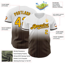 Load image into Gallery viewer, Custom White Pinstripe Gold-Brown Authentic Fade Fashion Baseball Jersey