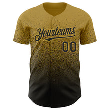 Load image into Gallery viewer, Custom Old Gold Black Authentic Fade Fashion Baseball Jersey