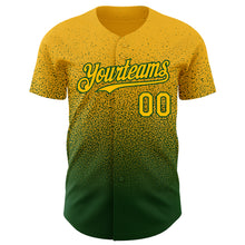 Load image into Gallery viewer, Custom Gold Green Authentic Fade Fashion Baseball Jersey