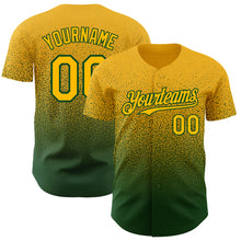 Load image into Gallery viewer, Custom Gold Green Authentic Fade Fashion Baseball Jersey