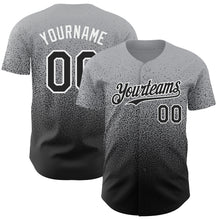 Load image into Gallery viewer, Custom Gray Black-White Authentic Fade Fashion Baseball Jersey