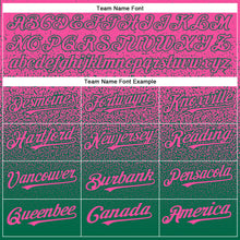 Load image into Gallery viewer, Custom Pink Kelly Green Authentic Fade Fashion Baseball Jersey