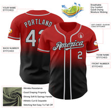 Load image into Gallery viewer, Custom Red Gray-Black Authentic Fade Fashion Baseball Jersey