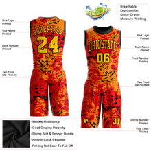 Load image into Gallery viewer, Custom Figure Gold-Orange Round Neck Sublimation Basketball Suit Jersey
