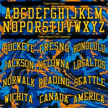 Load image into Gallery viewer, Custom Figure Gold-Royal Round Neck Sublimation Basketball Suit Jersey