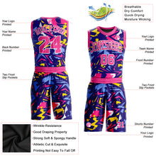 Load image into Gallery viewer, Custom Figure Pink-Gold Music Festival Round Neck Sublimation Basketball Suit Jersey