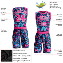 Load image into Gallery viewer, Custom Figure Pink-Light Blue Round Neck Sublimation Basketball Suit Jersey
