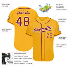 Load image into Gallery viewer, Custom Gold Crimson-White Authentic Baseball Jersey