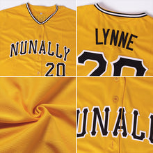 Load image into Gallery viewer, Custom Gold Gold-Black Authentic Baseball Jersey