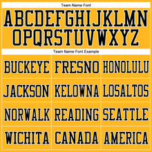 Load image into Gallery viewer, Custom Gold Black-White Mesh Authentic Football Jersey