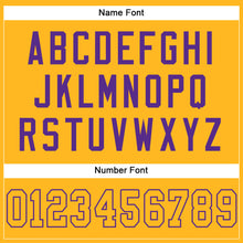 Load image into Gallery viewer, Custom Gold Gold-Purple Mesh Authentic Football Jersey