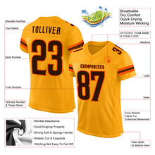 Load image into Gallery viewer, Custom Gold Brown-Orange Mesh Authentic Football Jersey