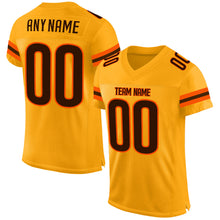 Load image into Gallery viewer, Custom Gold Brown-Orange Mesh Authentic Football Jersey