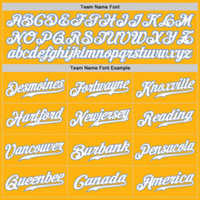 Load image into Gallery viewer, Custom Gold White-Light Blue Authentic Baseball Jersey