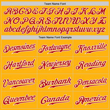 Load image into Gallery viewer, Custom Gold Red-White Authentic Baseball Jersey