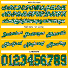 Load image into Gallery viewer, Custom Gold Black Pinstripe Kelly Green-White Authentic Basketball Shorts