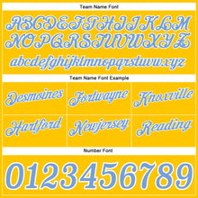 Load image into Gallery viewer, Custom Gold White Pinstripe Light Blue-White Authentic Basketball Shorts