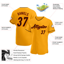 Load image into Gallery viewer, Custom Gold Brown-Orange Authentic Baseball Jersey