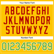 Load image into Gallery viewer, Custom Gold Neon Green-Red Authentic Sleeveless Baseball Jersey