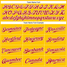 Load image into Gallery viewer, Custom Gold Red-White Authentic Sleeveless Baseball Jersey