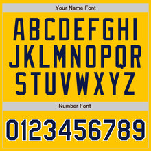 Load image into Gallery viewer, Custom Yellow Navy Pinstripe Navy-White Authentic Baseball Jersey