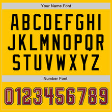 Load image into Gallery viewer, Custom Yellow Black Pinstripe Crimson-Cream Authentic Baseball Jersey