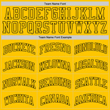 Load image into Gallery viewer, Custom Gold Gold-Black Authentic Throwback Basketball Jersey