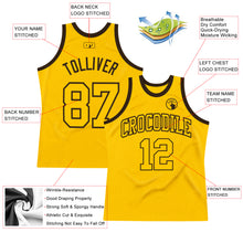 Load image into Gallery viewer, Custom Gold Gold-Brown Authentic Throwback Basketball Jersey