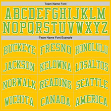 Load image into Gallery viewer, Custom Gold Neon Green-White Authentic Throwback Basketball Jersey