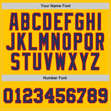 Load image into Gallery viewer, Custom Gold Navy-Red Authentic Throwback Basketball Jersey